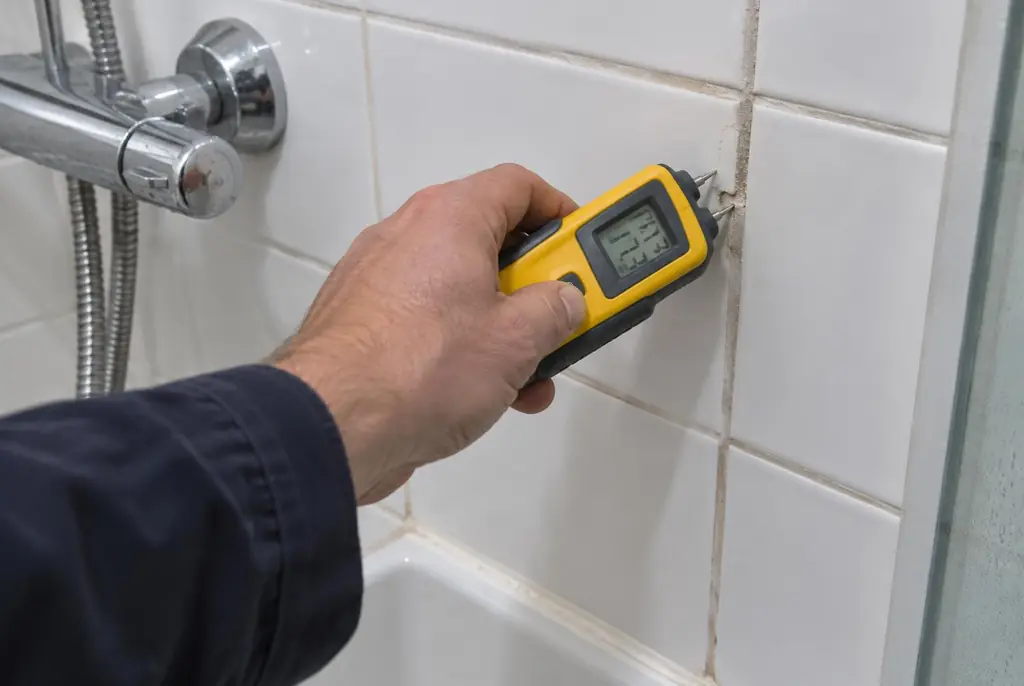 Lekdetectie Lunteren – vochtmeter op badkamertegels bij de douche